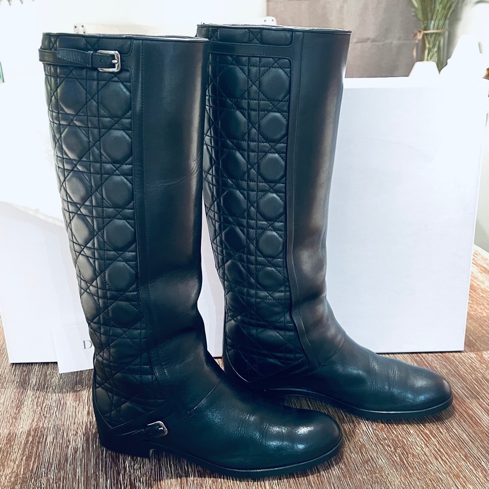 DIOR City Cannage High Boots Black